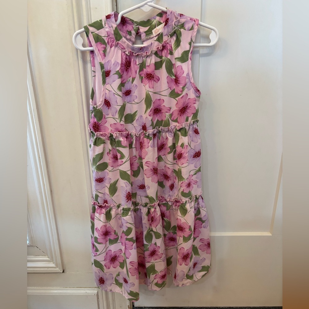 GB Girls Pink Floral Casual Dress
